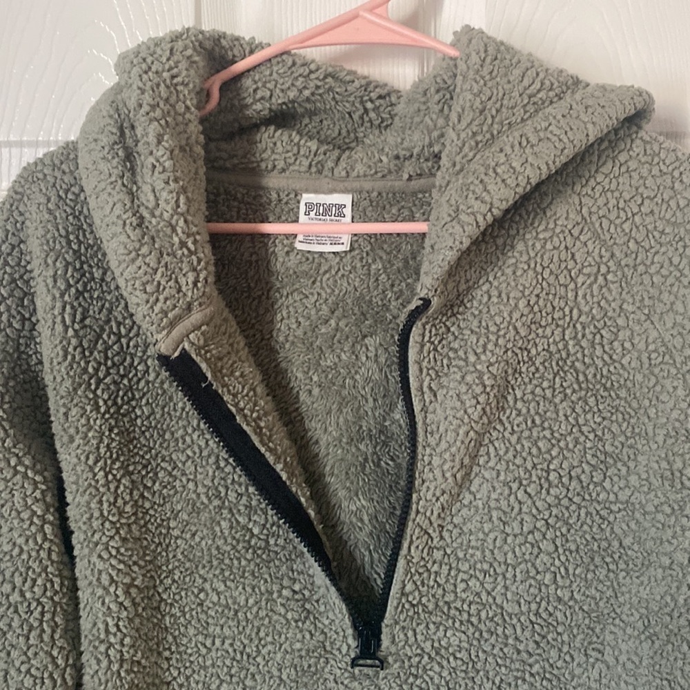 PINK Victoria secret pullover Sherpa sweatshirt - Picture 2 of 7